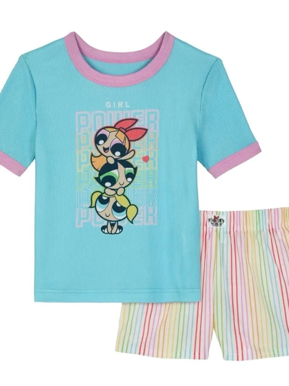 Powerpuff Girls Light Blue & Pink Kids Tee